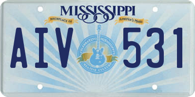MS license plate AIV531