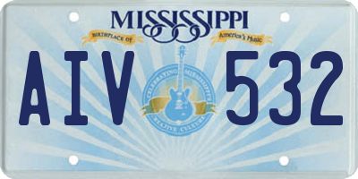 MS license plate AIV532