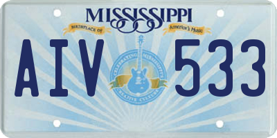 MS license plate AIV533
