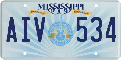 MS license plate AIV534