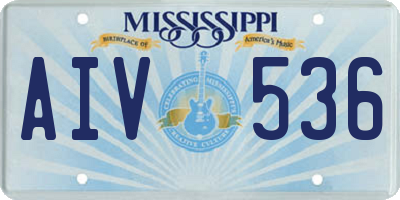 MS license plate AIV536