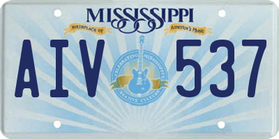 MS license plate AIV537
