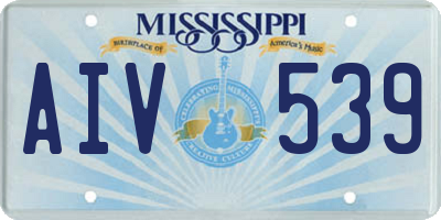 MS license plate AIV539