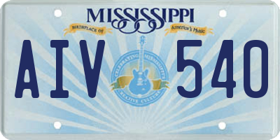 MS license plate AIV540