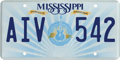MS license plate AIV542