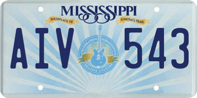 MS license plate AIV543