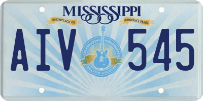 MS license plate AIV545