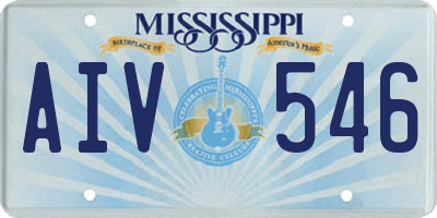 MS license plate AIV546