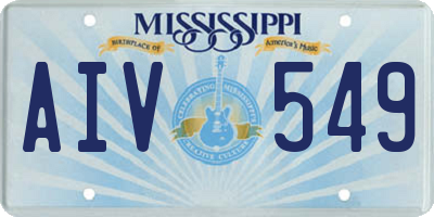 MS license plate AIV549