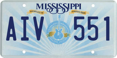 MS license plate AIV551