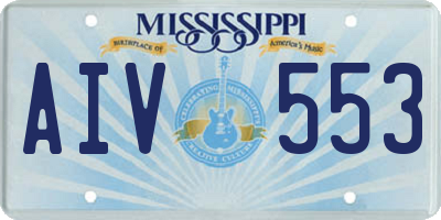 MS license plate AIV553