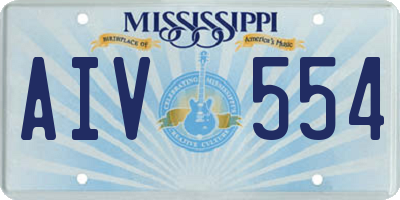 MS license plate AIV554