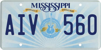 MS license plate AIV560