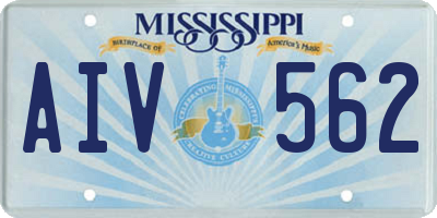 MS license plate AIV562