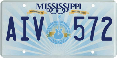 MS license plate AIV572