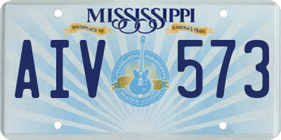 MS license plate AIV573
