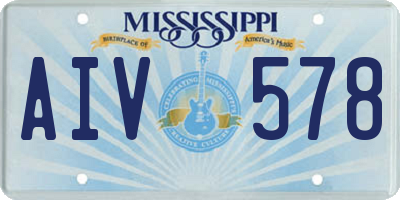 MS license plate AIV578