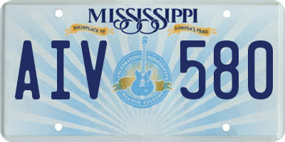 MS license plate AIV580