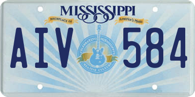 MS license plate AIV584