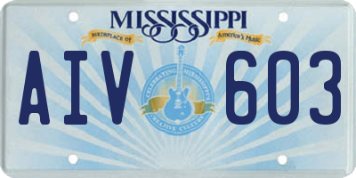 MS license plate AIV603
