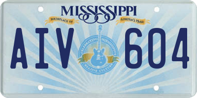 MS license plate AIV604