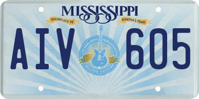MS license plate AIV605