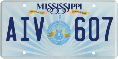 MS license plate AIV607