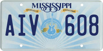 MS license plate AIV608