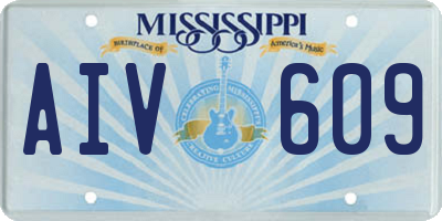MS license plate AIV609