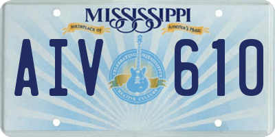 MS license plate AIV610
