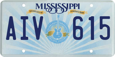 MS license plate AIV615