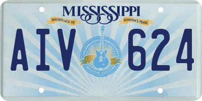 MS license plate AIV624