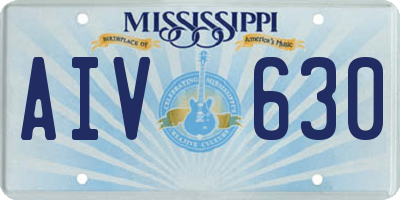 MS license plate AIV630