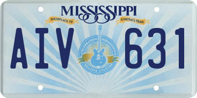 MS license plate AIV631