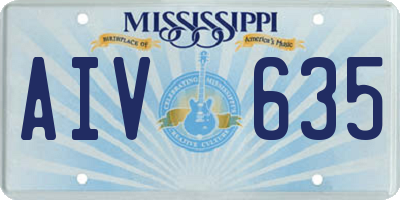MS license plate AIV635