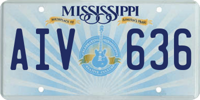 MS license plate AIV636