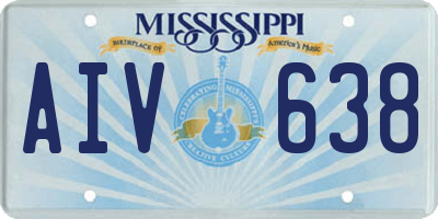 MS license plate AIV638