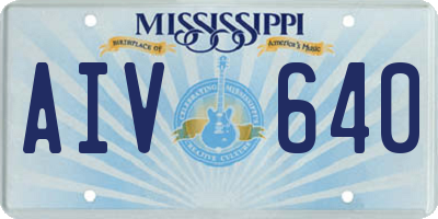 MS license plate AIV640