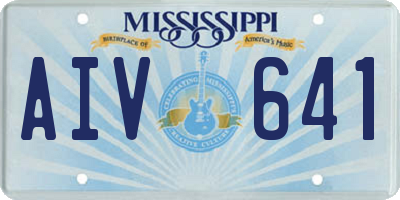 MS license plate AIV641