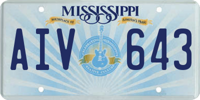 MS license plate AIV643