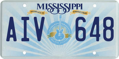 MS license plate AIV648