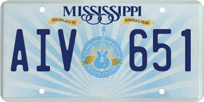 MS license plate AIV651