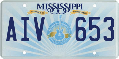 MS license plate AIV653