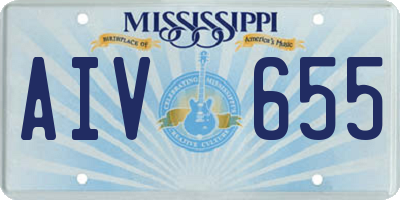 MS license plate AIV655