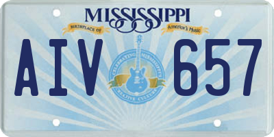 MS license plate AIV657