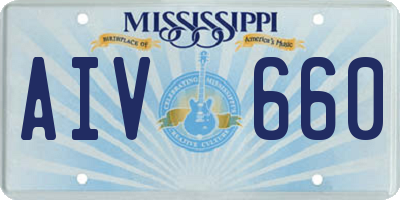 MS license plate AIV660