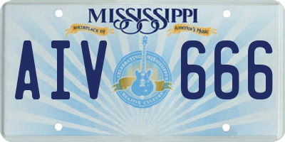 MS license plate AIV666