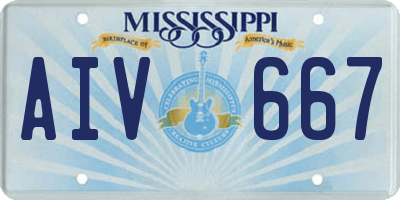 MS license plate AIV667