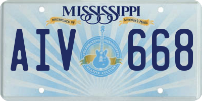 MS license plate AIV668