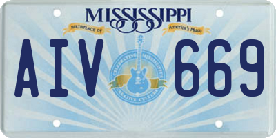 MS license plate AIV669